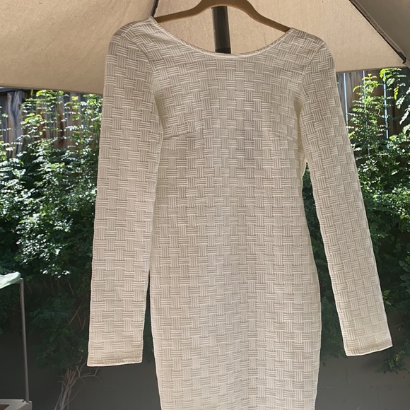 TOPSHOP WOMENS BODYCON DRESS WHITE SIZE 6 DESIGNER - Picture 2 of 4